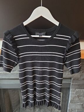 Striped Short-Sleeve Knit Top